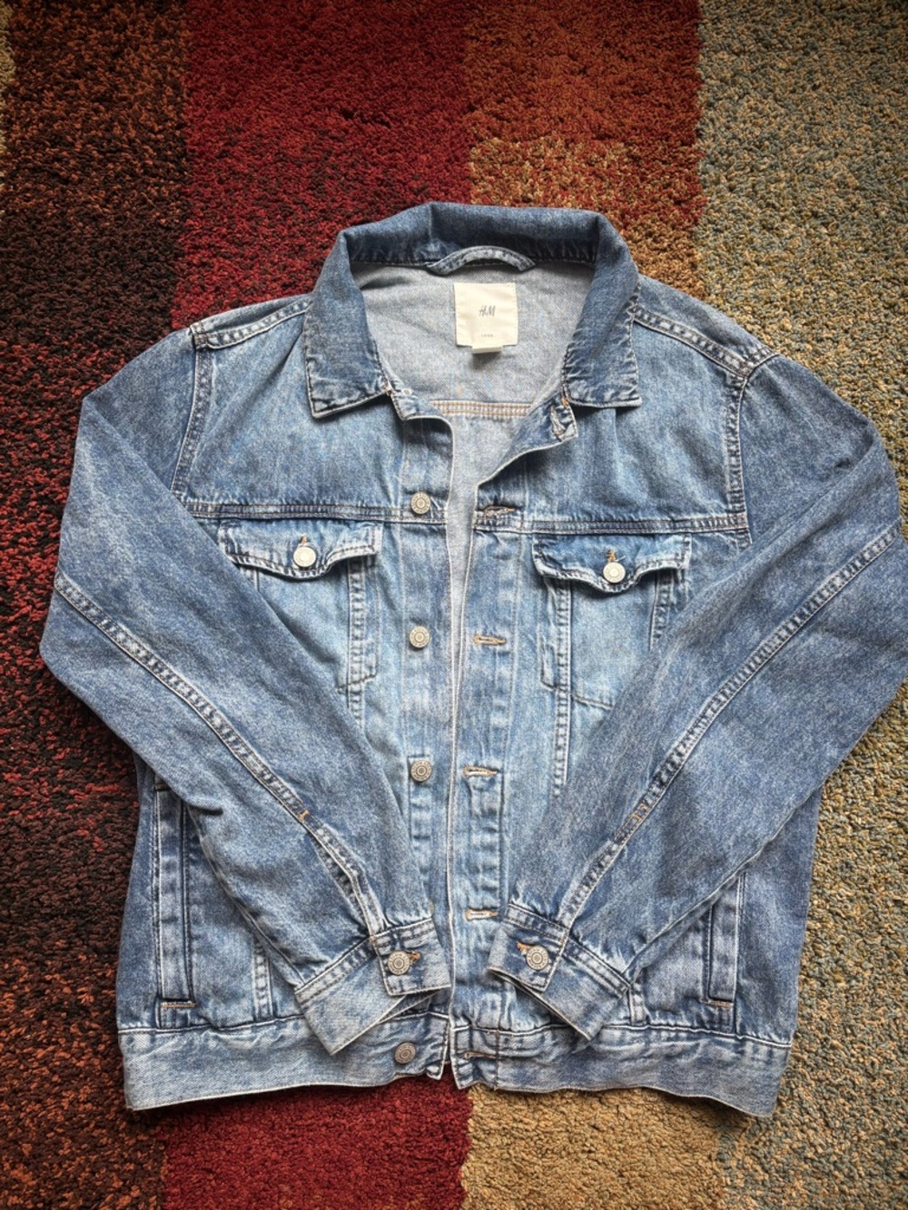 H&M Label of Graded Goods Premium L.O.G.G. Blue Denim Jean Jacket Womens Medium